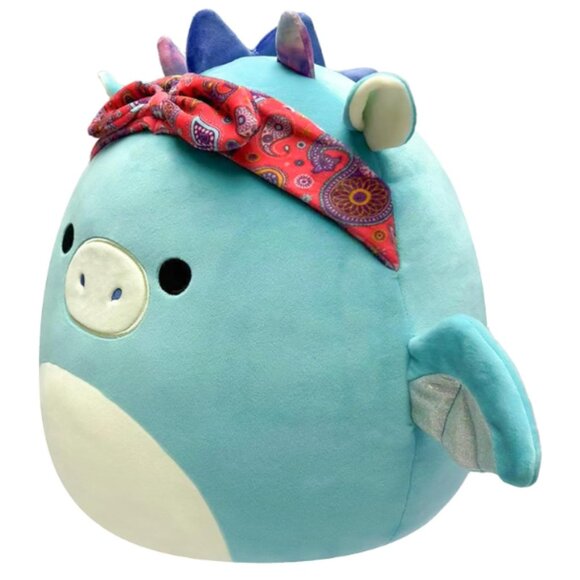Squishmallows Original Tatiana the Teal Dragon w/Bandana - 14-Inch Stuffie BNWT - Picture 2 of 3